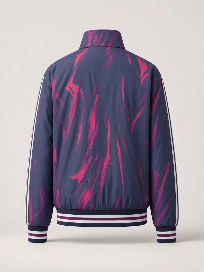 Ink / Magenta Brushstroke Track Jacket, back view