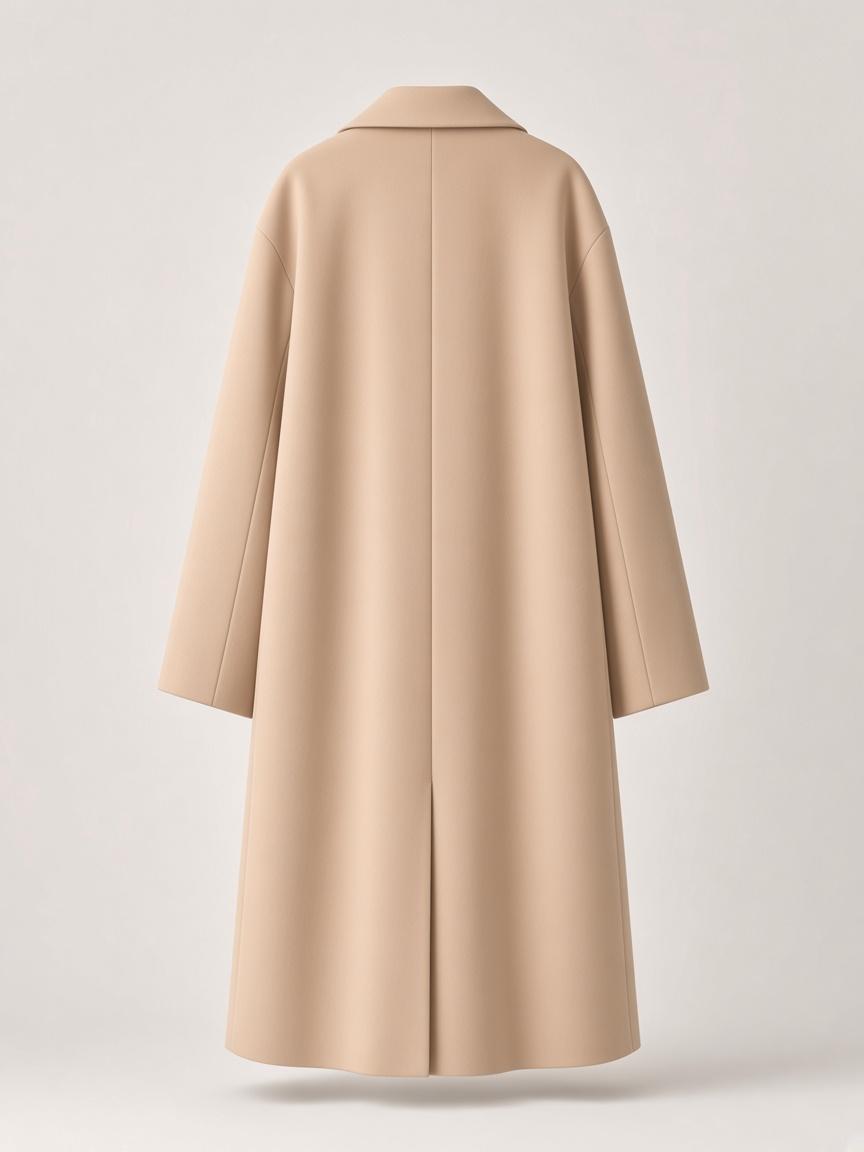 Oat Draped Overcoat, back view