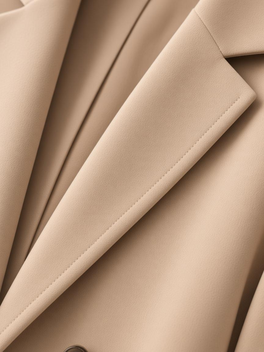 Oat Draped Overcoat, close-up detail