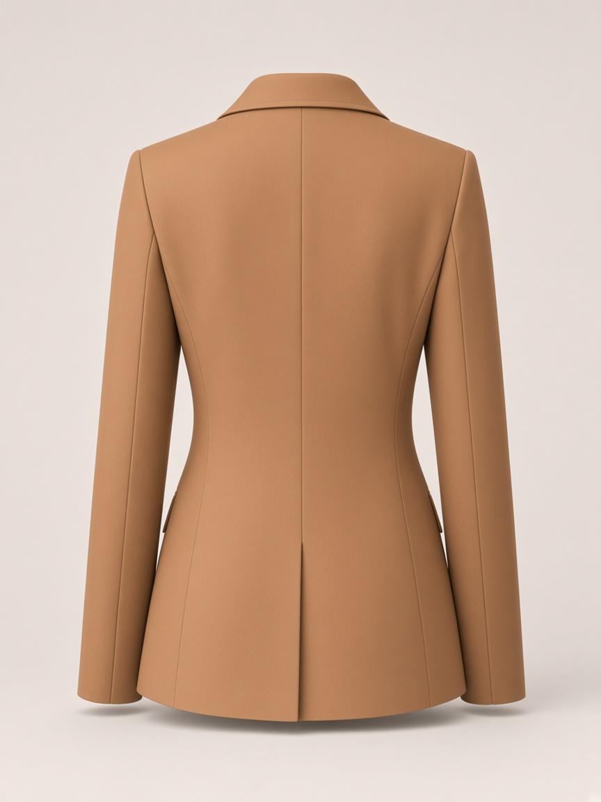 Tobacco Double-Breasted Jacket, back view