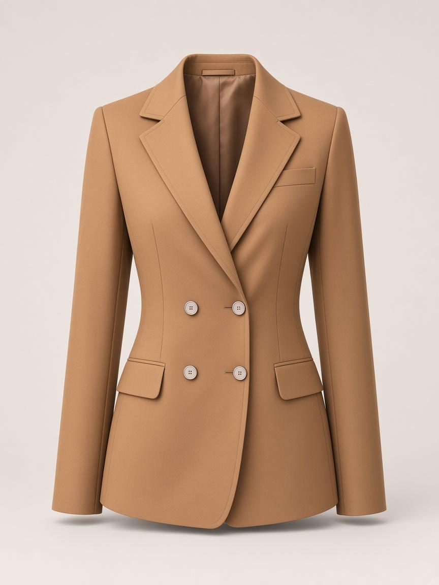 Tobacco Double-Breasted Jacket, front view