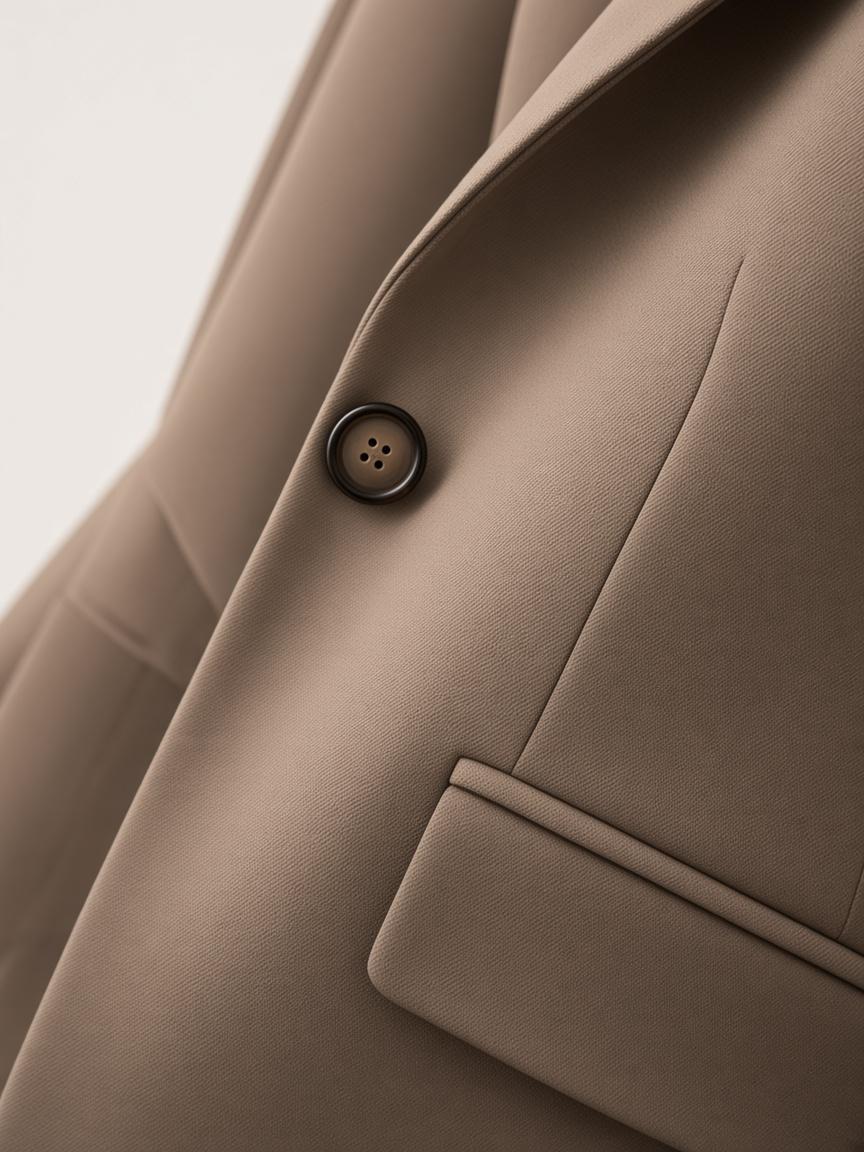 Taupe Oversized Blazer, close-up detail