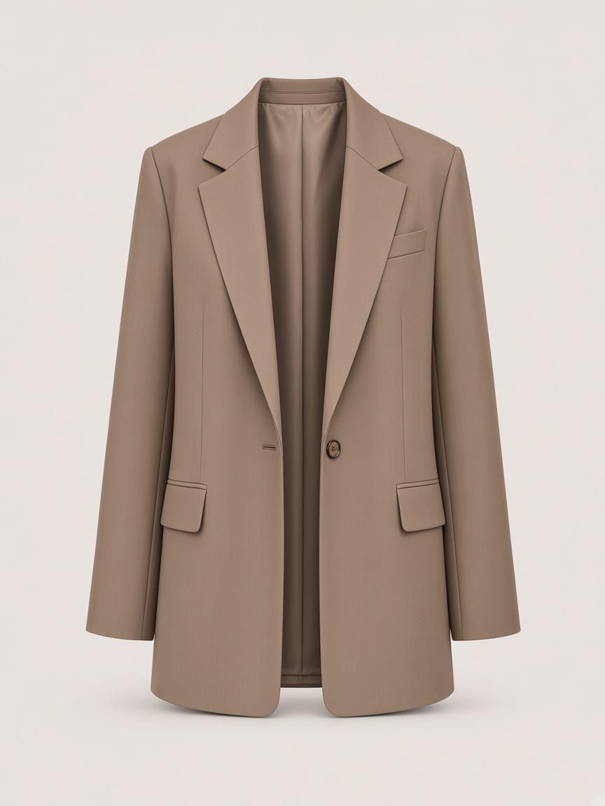 Taupe Oversized Blazer, front view