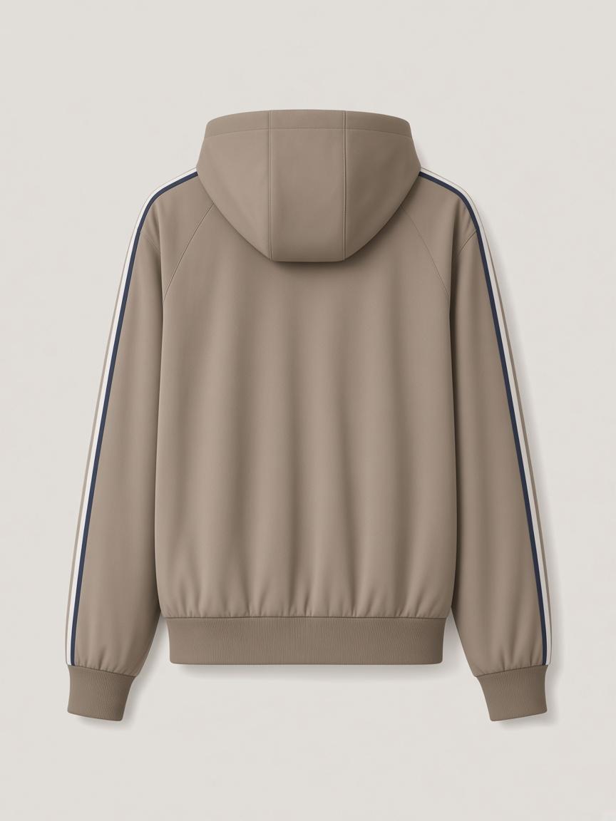 Taupe Piped Track Jacket, back view