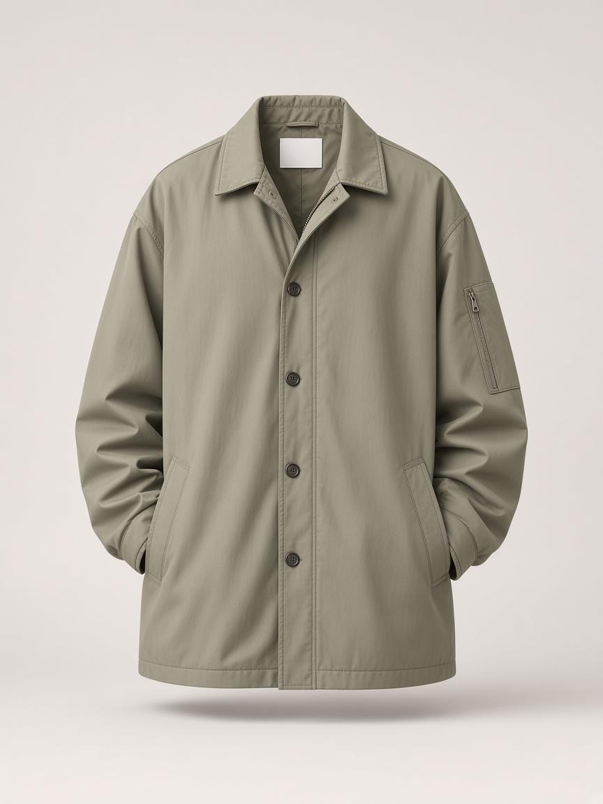 Sage Utility Overshirt, front view