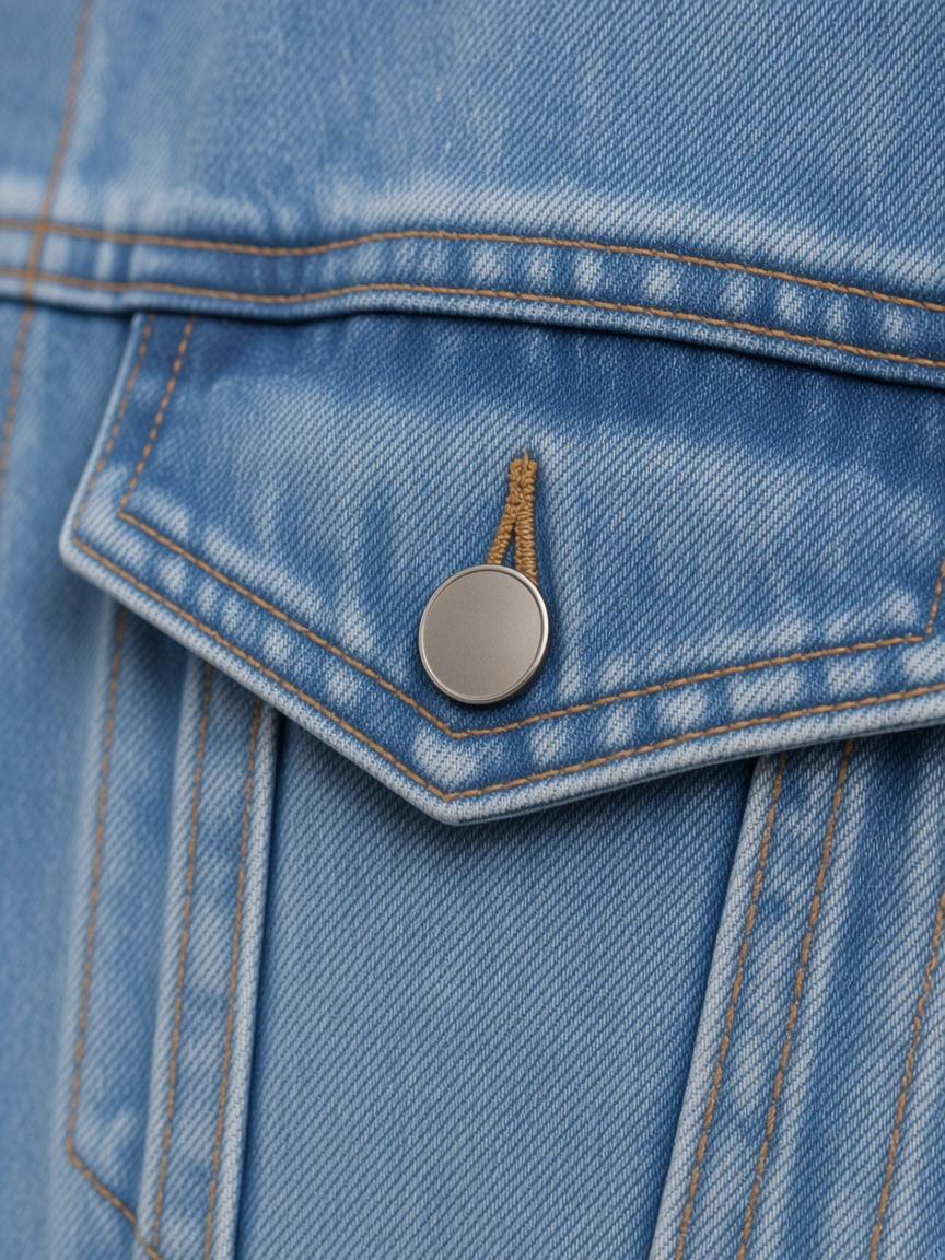 Mid Wash Oversized Denim Jacket, close-up detail