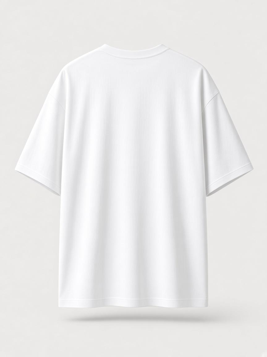 White Portrait Graphic Tee, back view