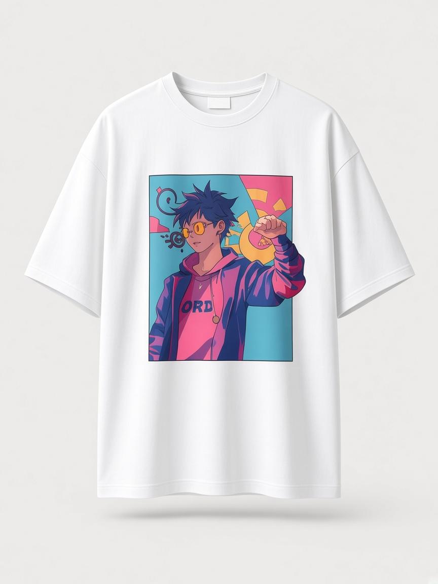 White Portrait Graphic Tee, front view