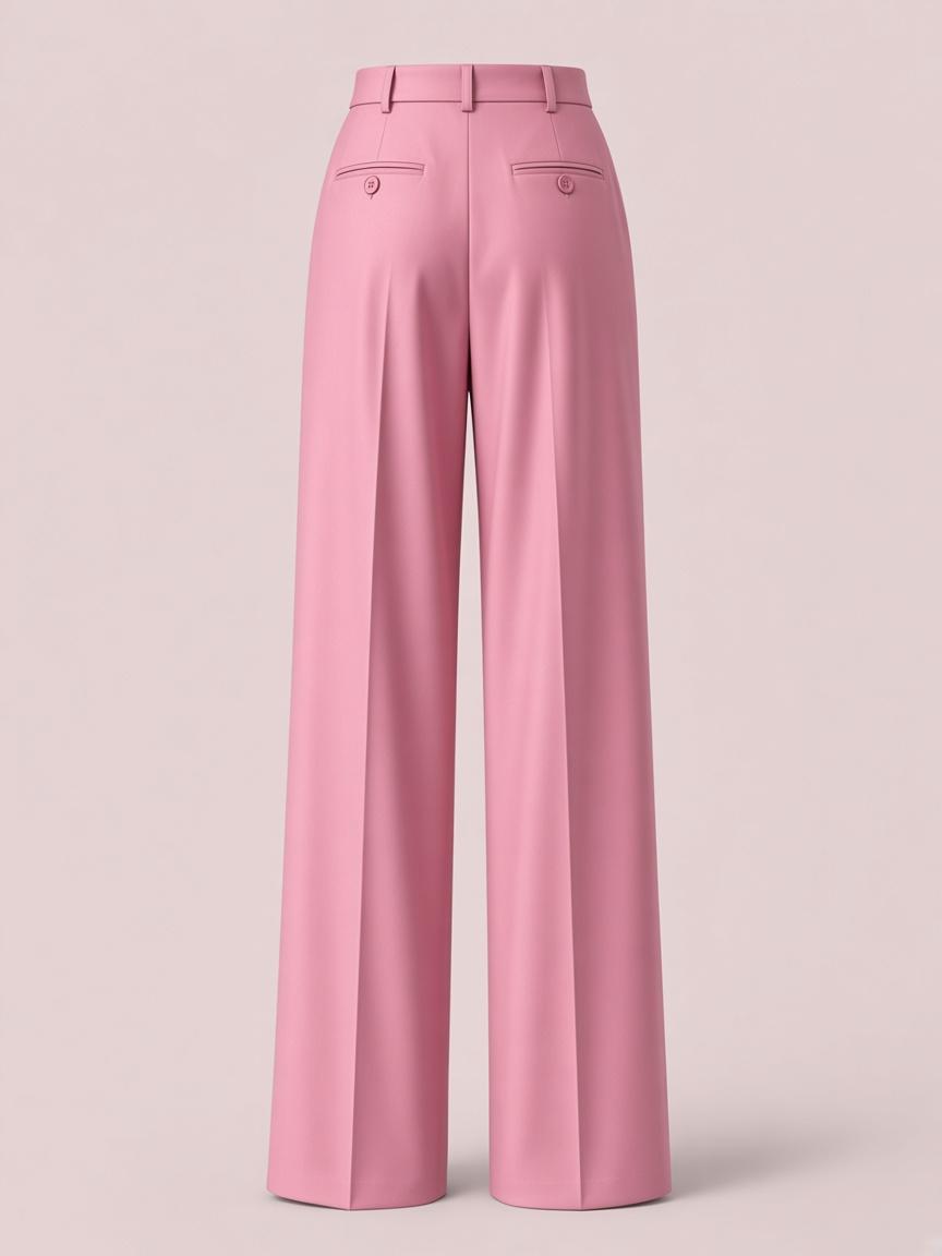 Rose Pleated Wide-Leg Trouser, back view
