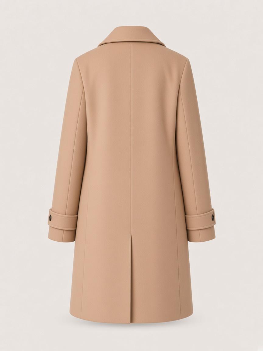 Camel Reefer Coat, back view