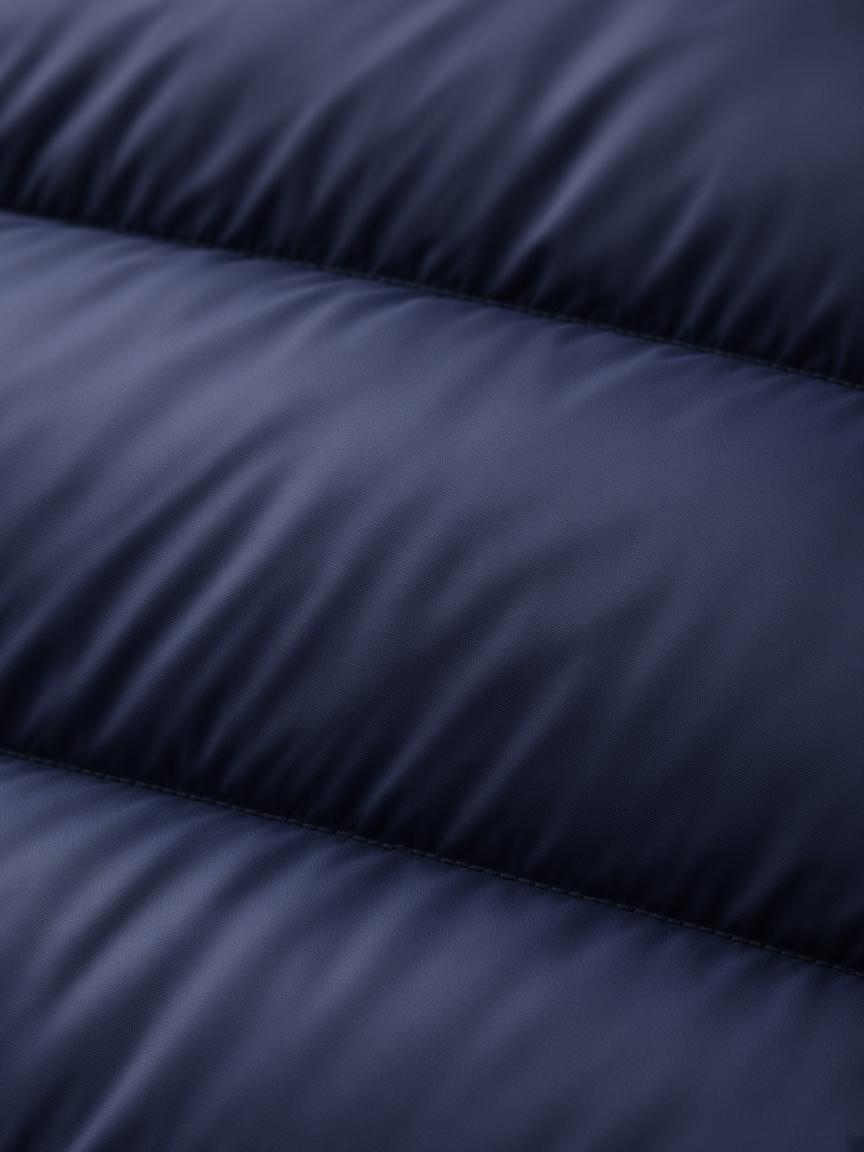 Midnight Funnel-Neck Puffer, fabric close-up