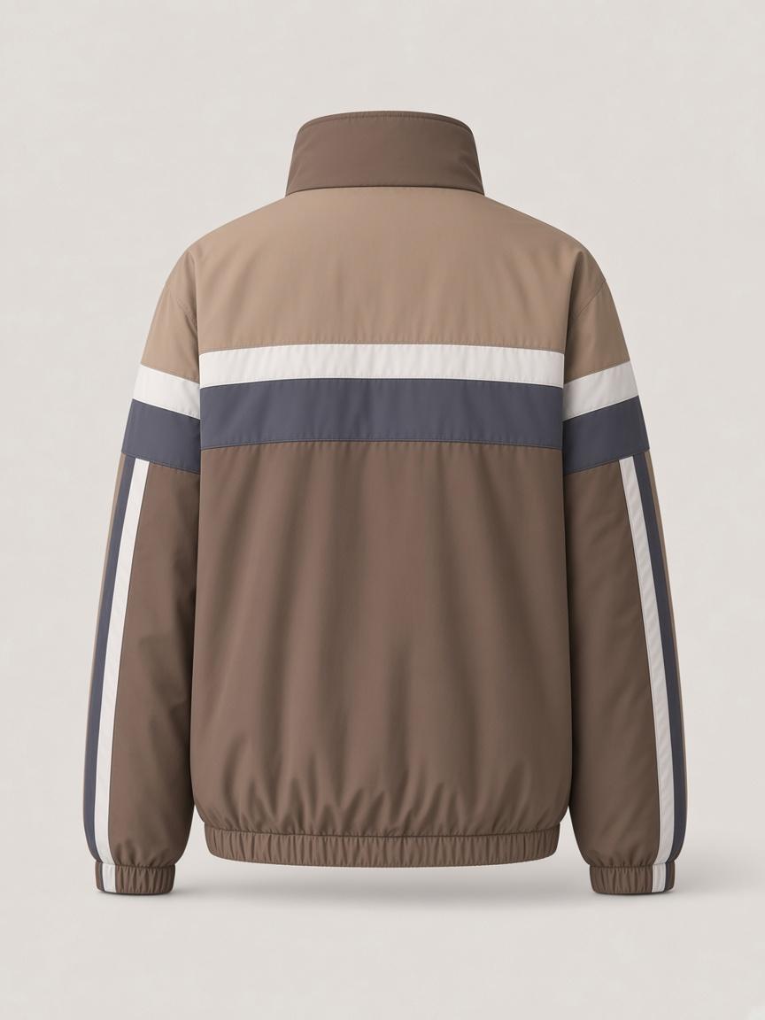 Sand / Umber Colour-Block Shell Jacket, back view
