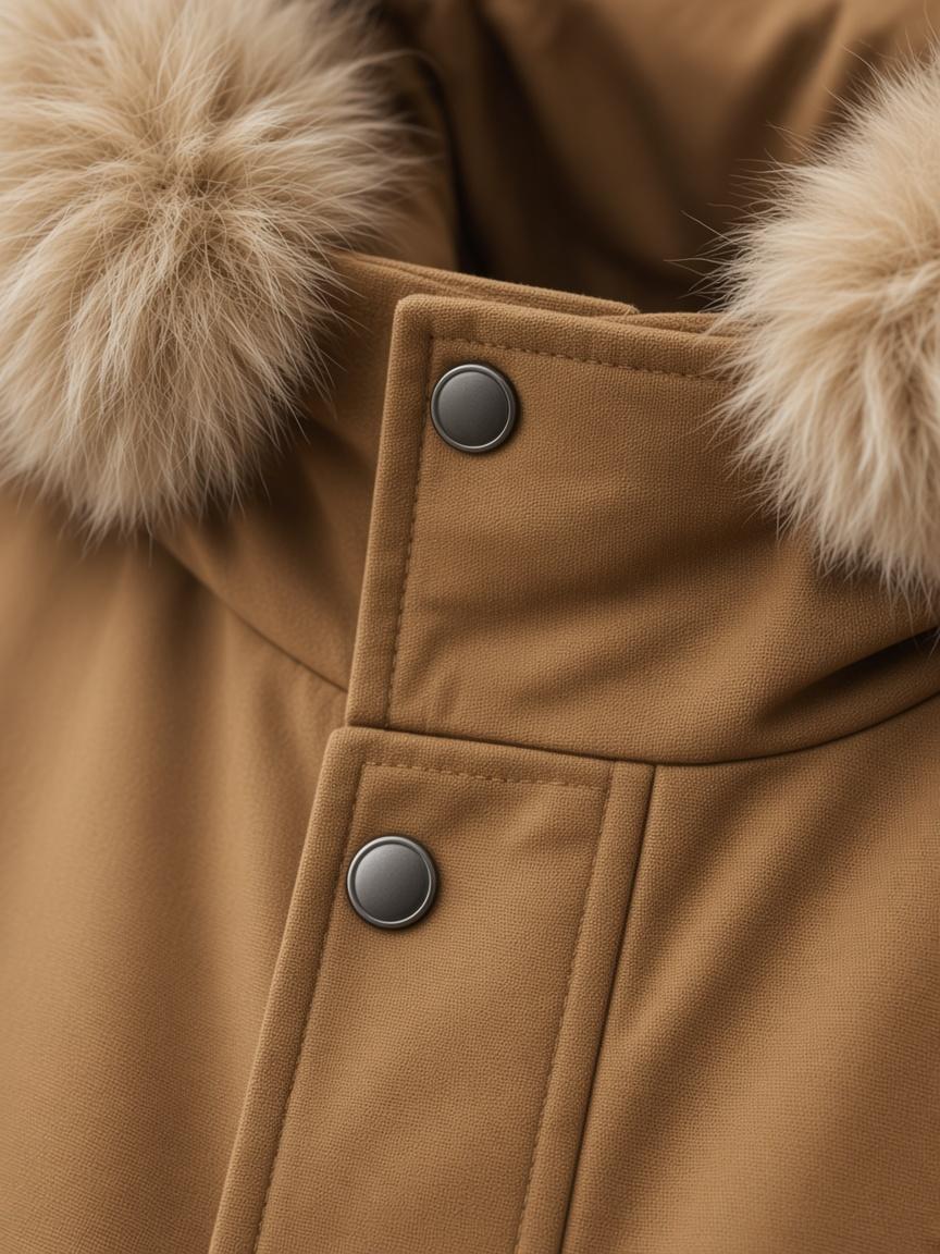 Tobacco Snap Parka, close-up detail