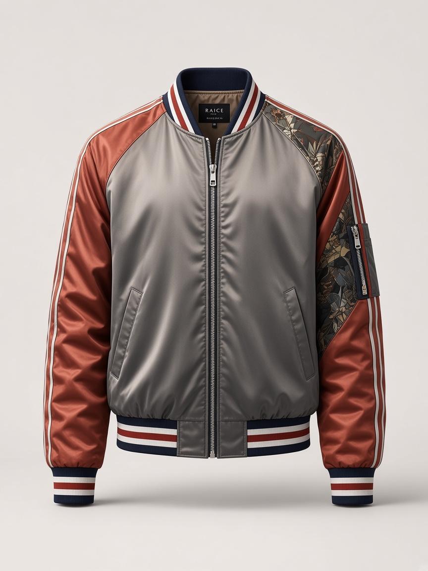 Pewter / Rust Souvenir Bomber, front view